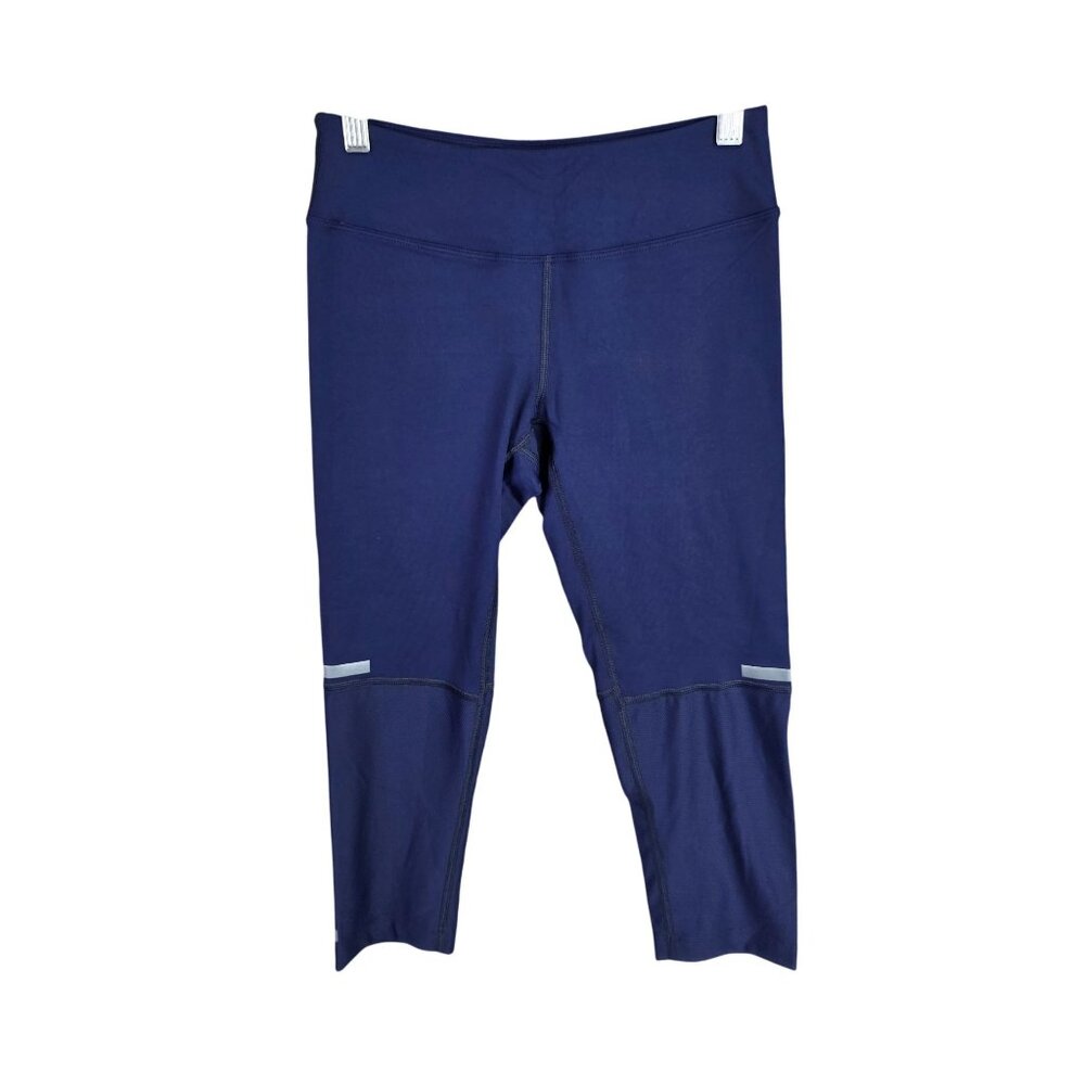 Womens No Bull Navy Blue Crop Tights Leggings High Rise Stretch Size S